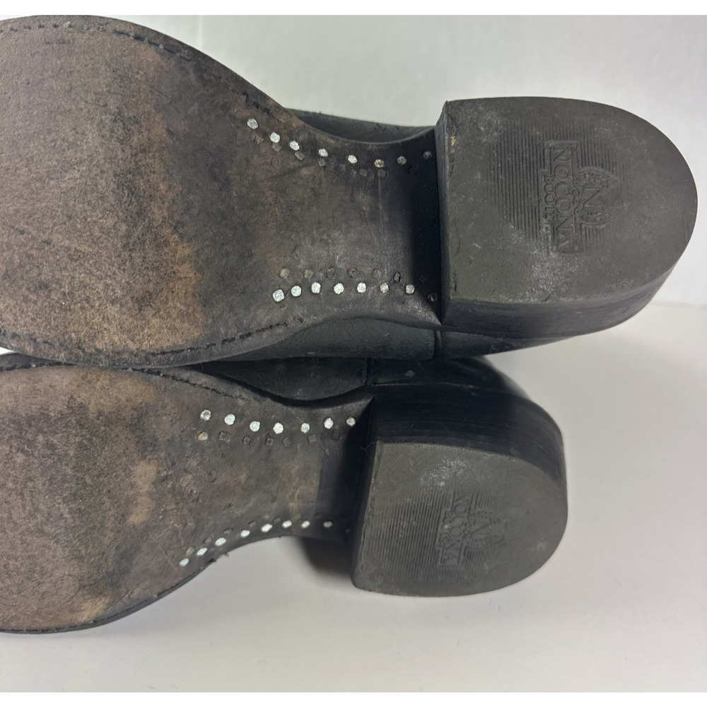 Nocona Men’s Black Leather Cowboy Boots Size 8 D Made in USA Western Boots - Picture 8 of 16